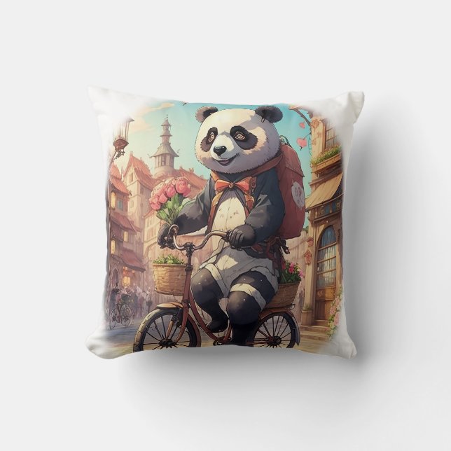 Panda Bears Throw Pillow (Front)