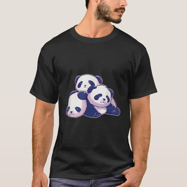 Panda Bears Toddling Around Animals T-Shirt (Front)