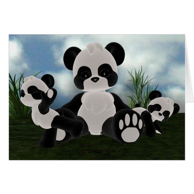 Panda Bearz Sunny Day Card (Front Horizontal)