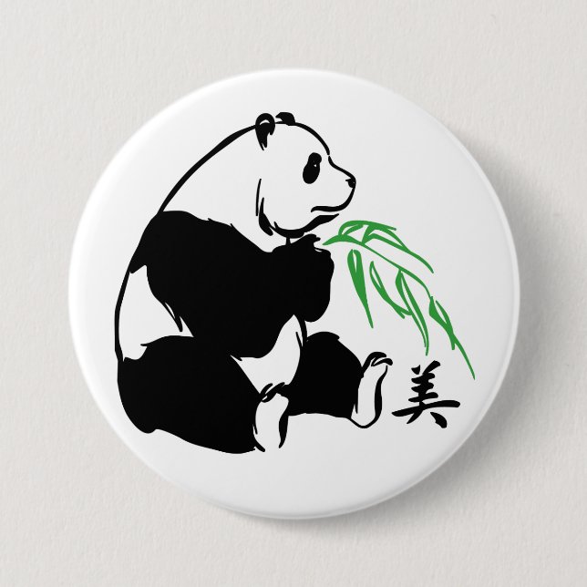 Panda Beauty 3 Inch Round Button (Front)