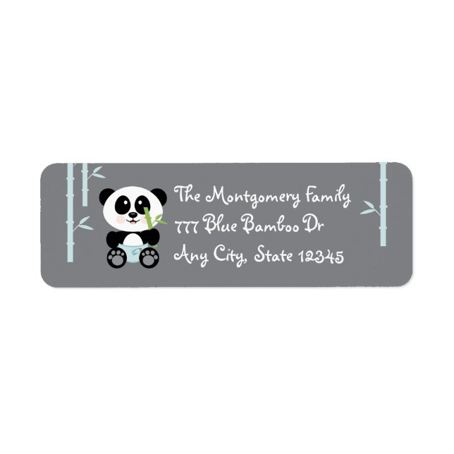 Panda Bébé Bleu en bambou dans Diapers Adresse Sti (Devant)