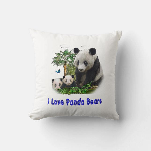 panda beras throw pillow (Front)