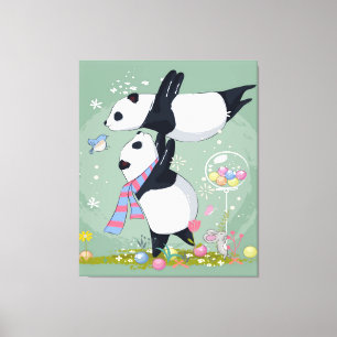 Panda Best Friends   Gift For Baby Canvas Print
