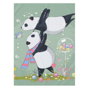 Panda Best Friends Gift For Baby Tablecloth