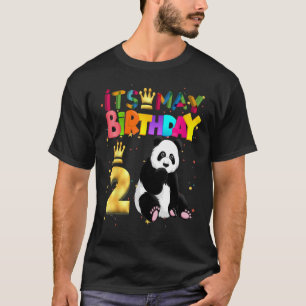 Panda Birthday Boy Party Animal 2th Birthday Panda T-Shirt