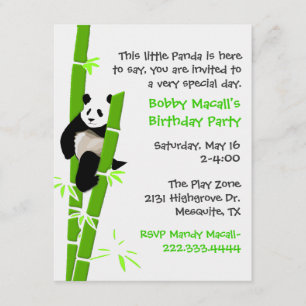 Panda Birthday Invitation