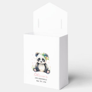 Panda Birthday Invitation, Panda Girl Birthday  Favor Box