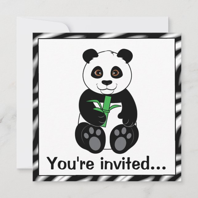 Panda Birthday Party Invitation (Front)