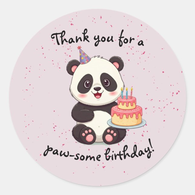 Panda Birthday Sticker (Front)