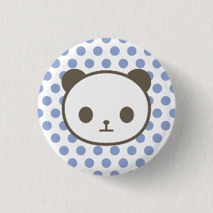 panda blue 1 inch round button