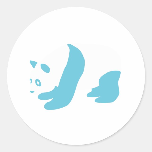 Panda (Blue) Classic Round Sticker (Front)