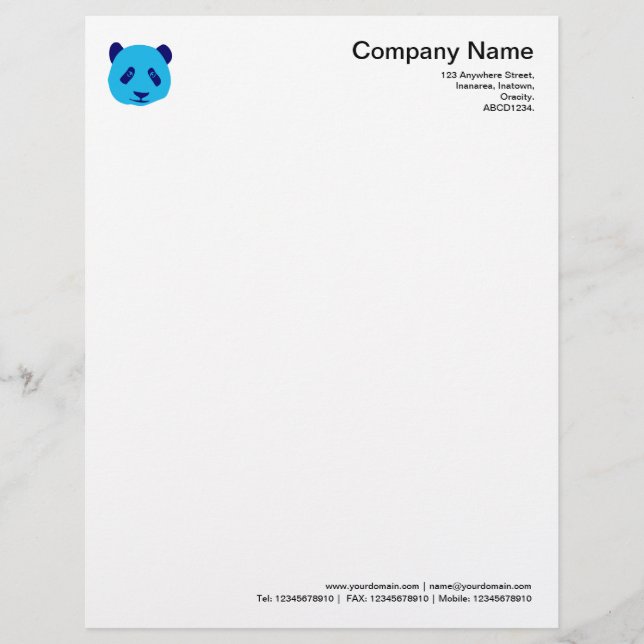 Panda - Blue Letterhead (Front)