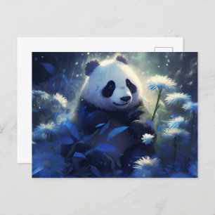 Panda Blue Light Postcard