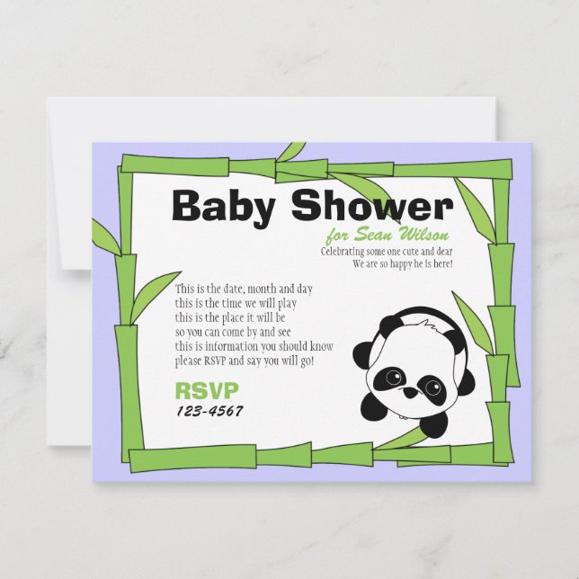 Panda-Boo Invitation (Front)