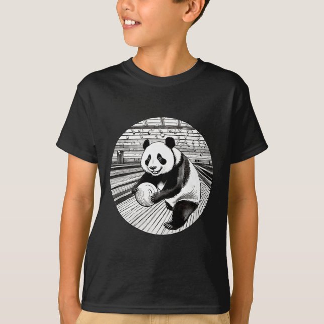 Panda Bowling Player Funny Bowler For Men  T-Shirt (Front)