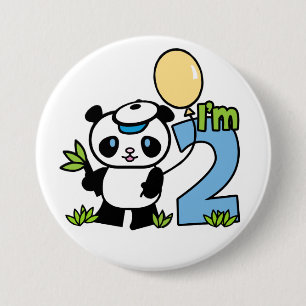 Panda Boy 2nd Birthday 3 Inch Round Button