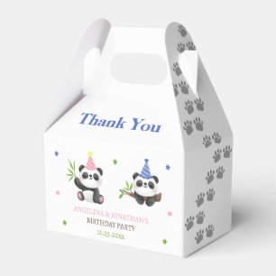 Panda Boy and Girl Joint Birthday Favor Box