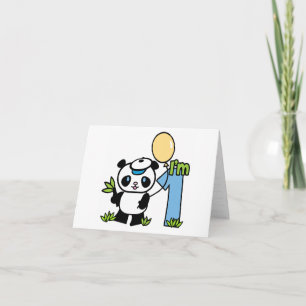 Panda Boy First Birthday Fill-in Invitations
