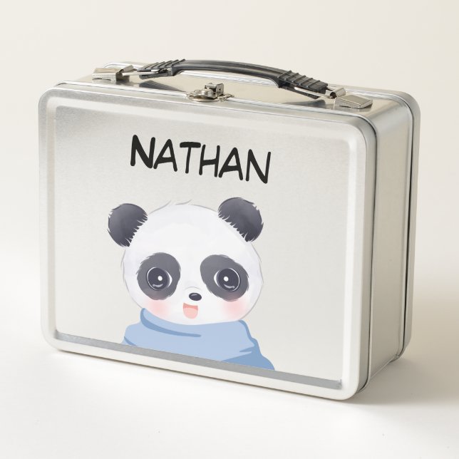 Panda Boy Metal Lunch Box (Front)