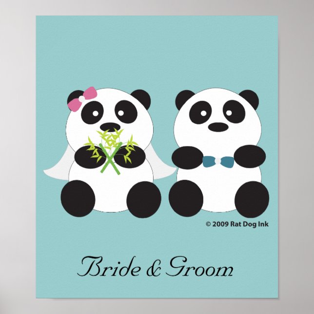 Panda Bride and Groom Poster (Front)
