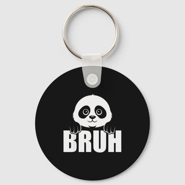 Panda Bruh Funny Zoo Animal Lover For Men Women Ki Keychain (Front)