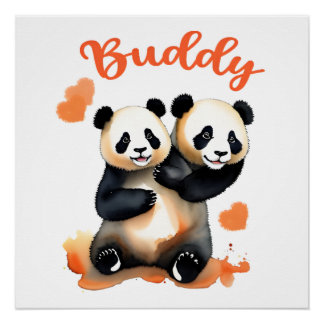 Panda Buddy Poster