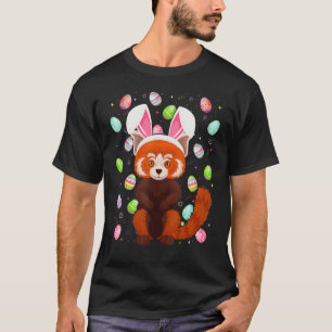 Panda Bunny Easter Egg   Funny Red Panda Easter Su T-Shirt
