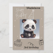 Panda câlin, carte d'anniversaire inscriptible