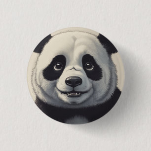 Panda Cartoon Drawing Art 1 Inch Round Button