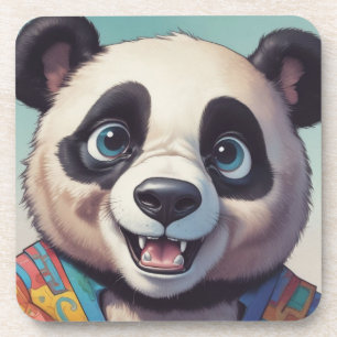 Panda Cartoon Drawing Art Coaster