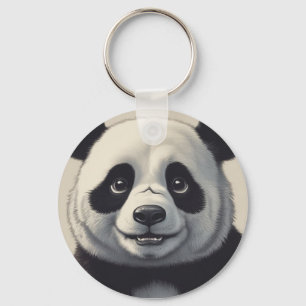 Panda Cartoon Drawing Art Keychain