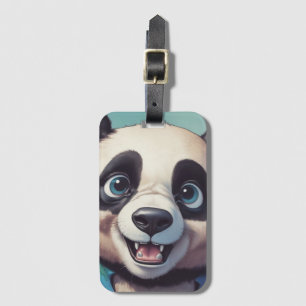 Panda Cartoon Drawing Art Luggage Tag