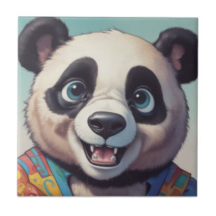 Panda Cartoon Drawing Art Tile