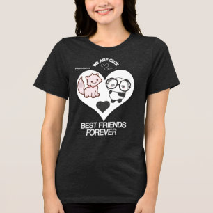 PANDA CAT Fun Cute  Tri-Blend Shirt