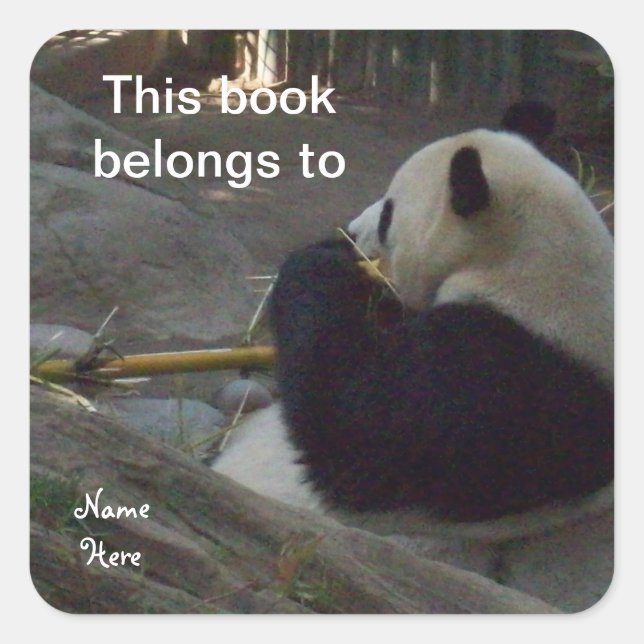 Panda Ce Livre Appartient À, Sticker Plaque De Liv (Devant)