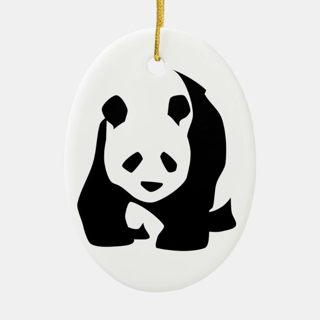 Panda Ceramic Ornament (Front)