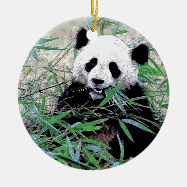 Panda Ceramic Ornament (Front)