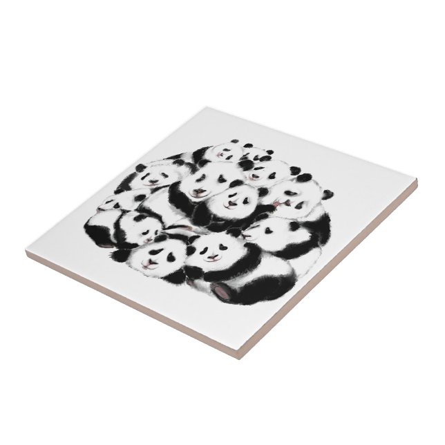 Panda Ceramic Tile Happy Family (Side)