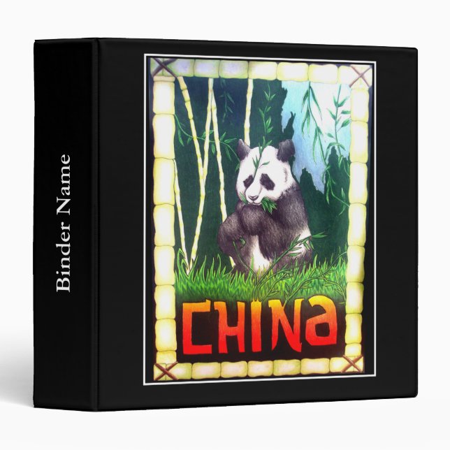 Panda Chine Vintage très Classeur (Devant/Côté)