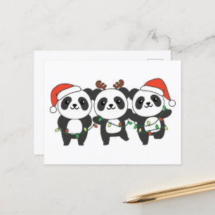 Panda Christmas Christmas Animals Cute Pandas Holi Holiday Postcard