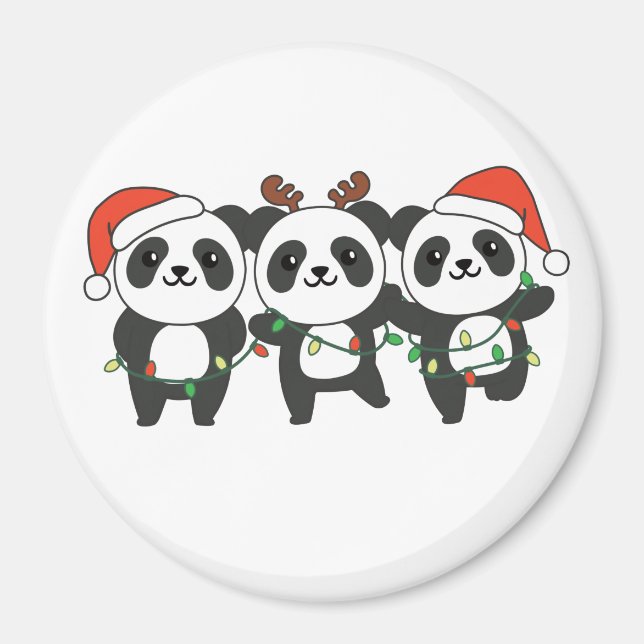 Panda Christmas Christmas Animals Cute Pandas Magn Magnet (Front)