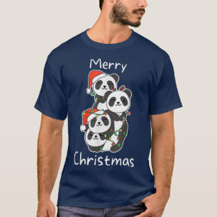 Panda Christmas Christmas Tree Animals Cute Panda T-Shirt