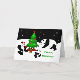 Panda Christmas Greeting Card