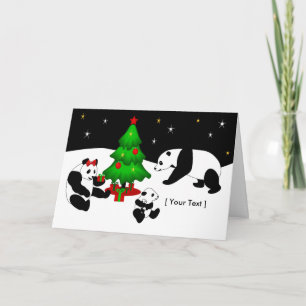 Panda Christmas Greeting Card