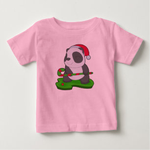 Panda Christmas Hockey Baby T-Shirt