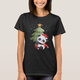 Panda Christmas Pyjamas Hat Xmas Family Matching T-Shirt