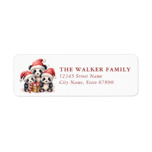 Panda Christmas Return Address Labels
