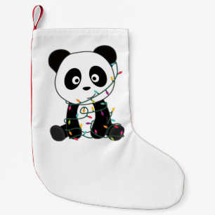 Panda Christmas Snow Winter Animals Pandas Adult C Small Christmas Stocking