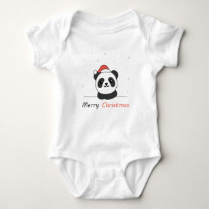 Panda Christmas Snow Winter Animals Pandas Baby Bodysuit