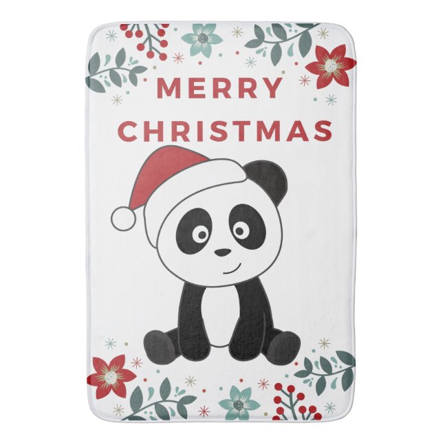 Panda Christmas Snow Winter Animals Pandas Bath Ma Bath Mat (Front Vertical)